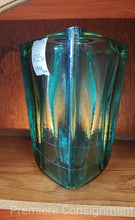 Load image into Gallery viewer, Large Heavy Thick Green/Blue Glass Vase
