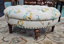 Load image into Gallery viewer, Butterfly Pattern  Round Ottoman with 2 Matching Pillows
