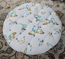 Load image into Gallery viewer, Butterfly Pattern  Round Ottoman with 2 Matching Pillows
