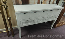 Load image into Gallery viewer, Distressed Storage Table w/ Drawers
