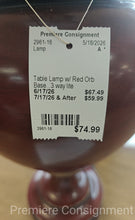 Load image into Gallery viewer, Table Lamp w/ Red Orb Base

