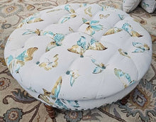 Load image into Gallery viewer, Butterfly Pattern  Round Ottoman with 2 Matching Pillows
