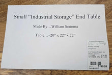 Load image into Gallery viewer, Small Industrial Storage End Table w/ Drawer...by Williams Sonoma
