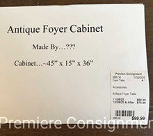 Load image into Gallery viewer, Antique Foyer Cabinet
