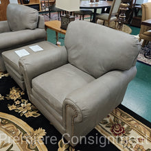 Load image into Gallery viewer, Leather Easy Chair w/ Ottoman...by Craftmaster
