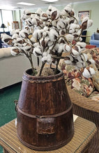 Load image into Gallery viewer, Wooden Keg / Vase w/ Cotton Plants
