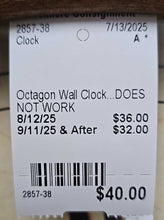 Load image into Gallery viewer, Octagon Wall Clock
