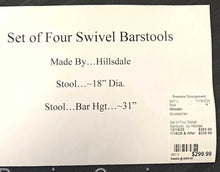 Load image into Gallery viewer, Set of Four Swivel Barstools...by Hillsdale
