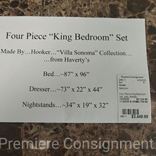 Load image into Gallery viewer, Four Piece King Villa Sonoma Bedroom Set...by Hooker
