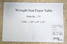 Load image into Gallery viewer, Wrought Iron Foyer Table w/ Faux Marble Top
