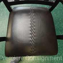 Load image into Gallery viewer, Wooden Leather Seat Arm Chair
