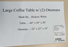 Load image into Gallery viewer, Large Coffee Table w/ 2  Leather Ottoman Cubes...by Hickory White
