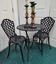 Load image into Gallery viewer, Small Three Piece Cast Iron Patio Set...table, (2) chairs
