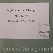 Load image into Gallery viewer, Nightstand w/ Storage
