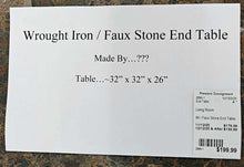 Load image into Gallery viewer, Wrought Iron and  Stone End table
