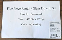 Load image into Gallery viewer, Five Piece Rattan / Glass Dinette Set...by Panama Jack
