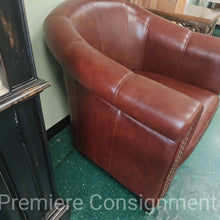 Load image into Gallery viewer, Leather Barrel Club Chair
