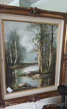 Load image into Gallery viewer, Framed Canvas Painting "Wooded Stream"...by C Holland
