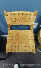 Load image into Gallery viewer, Pair of Sabino Leather Strap and Wood Counterheight Barstools... by GrandinRoad
