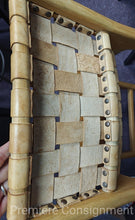 Load image into Gallery viewer, Pair of Sabino Leather Strap and Wood Counterheight Barstools... by GrandinRoad
