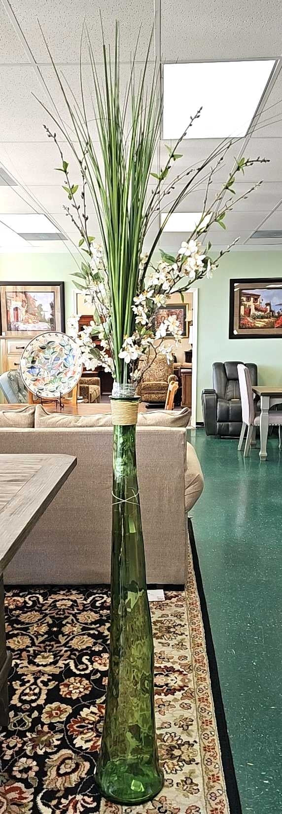 Green Glass Floor Vase...by Vidrios San Miguel