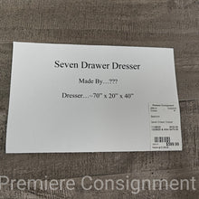 Load image into Gallery viewer, Seven Drawer Dresser

