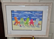 Load image into Gallery viewer, Framed Print &quot;Beach w/ Five Chairs&quot;
