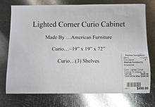 Load image into Gallery viewer, Lighted Corner Curio w/ (3) Shelves...by American Furniture
