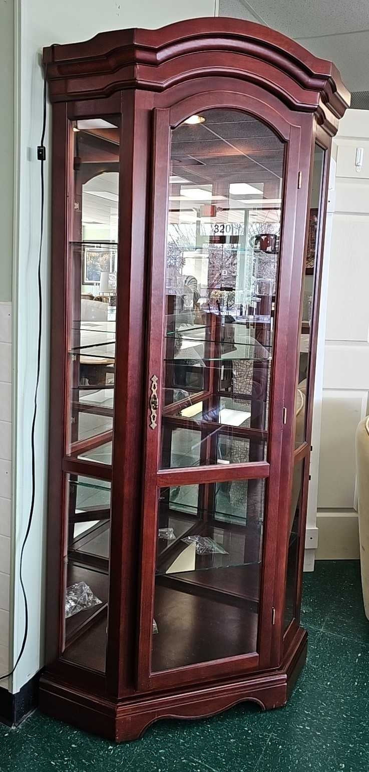 Corner Curio Cabinet with 4 Glass Shelves