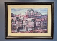 Load image into Gallery viewer, Large Framed Print &quot;European Village on River&quot;
