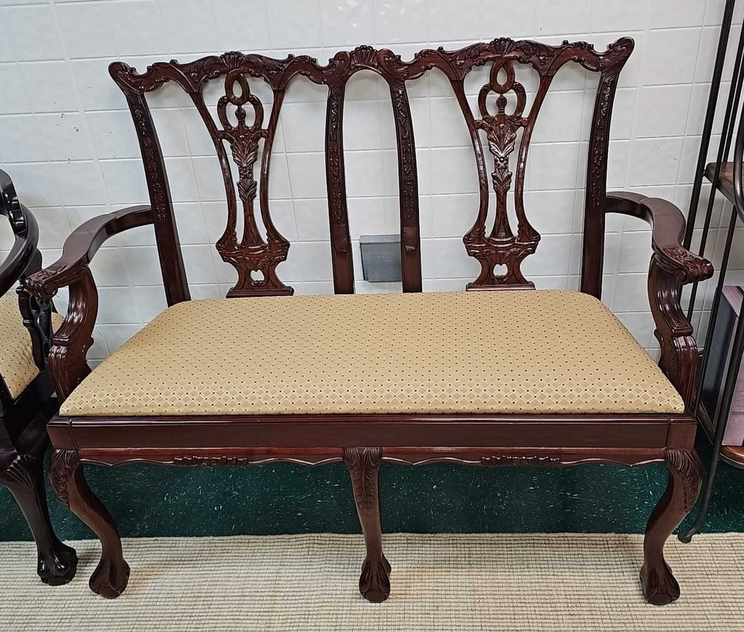 Two Person Oriental Solid Rosewood Bench