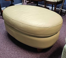 Load image into Gallery viewer, Leather Oval Ottoman...by Natuzzi
