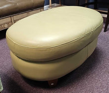 Load image into Gallery viewer, Leather Oval Ottoman...by Natuzzi
