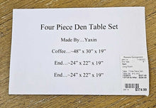 Load image into Gallery viewer, Three Piece Den Table Set...end, end, coffee...by Yaxin
