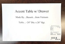 Load image into Gallery viewer, Round Accent w/ Drawer...by Bassett
