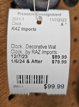 Load image into Gallery viewer, Decorative Wall Clock...by RAZ Imports
