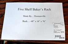 Load image into Gallery viewer, Five Shelf Baker&#39;s Rack...by Thomasville
