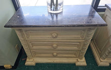 Load image into Gallery viewer, Three Drawer Nightstand w/ Faux Marble Top
