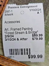 Load image into Gallery viewer, Framed Painting &quot;Forest Stream &amp; Bridge&quot;
