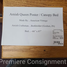Load image into Gallery viewer, Amish Queen Poster / Canopy Bed...by American Vintage

