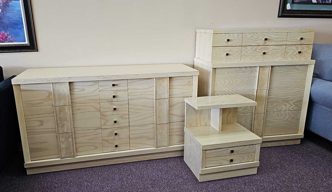 Three Piece MCM Bedroom Set...dresser, chest, nightstand...by United