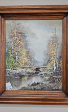 Load image into Gallery viewer, Framed Painting &quot;Forest Stream &amp; Bridge&quot;
