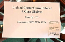 Load image into Gallery viewer, Corner Curio Cabinet with 4 Glass Shelves
