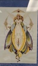 Load image into Gallery viewer, Framed Cross Stitch &quot;Angel w/ Heart Halo&quot;
